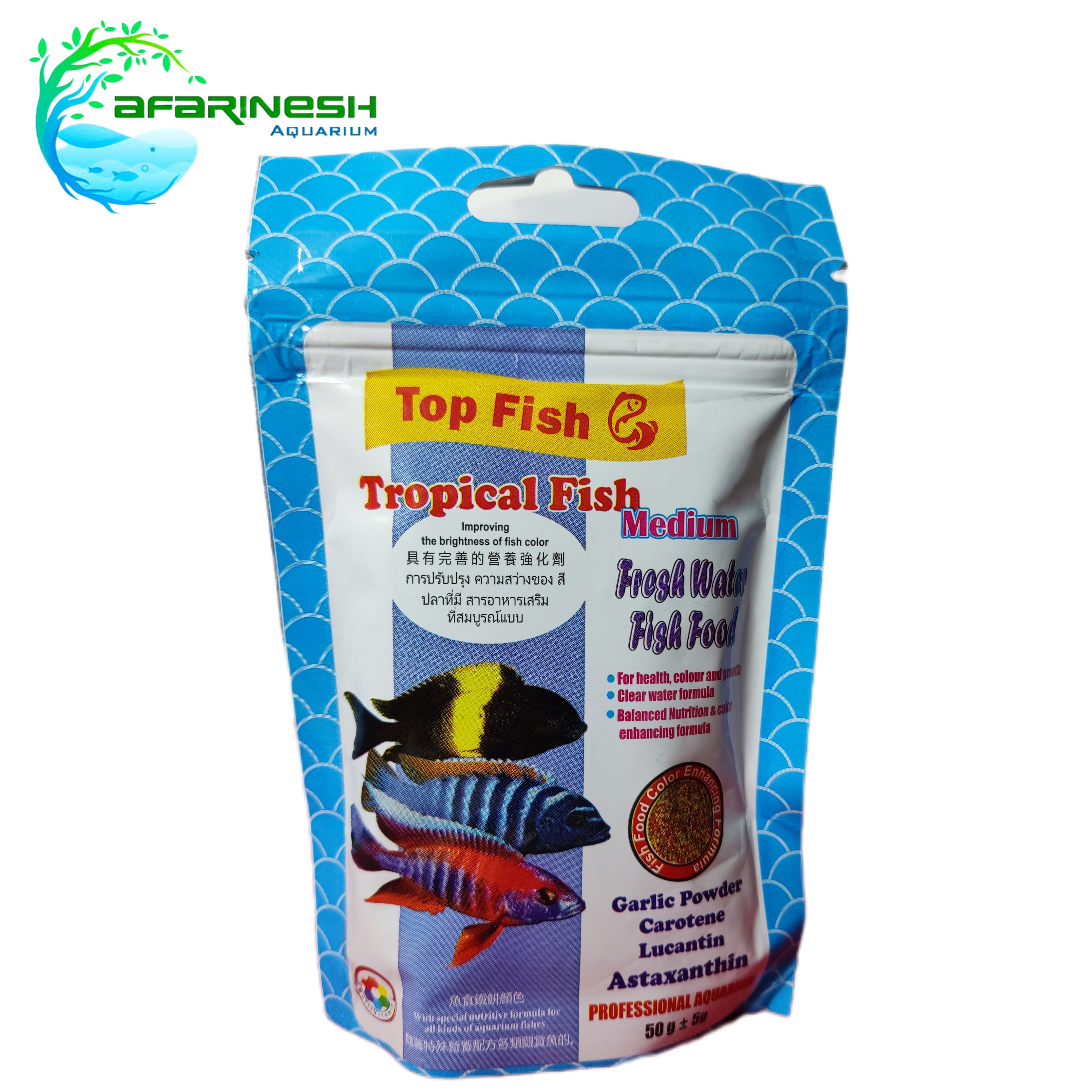 غذا ماهی تاپ فیش مدل Tropical FISH وزن 100 گرم